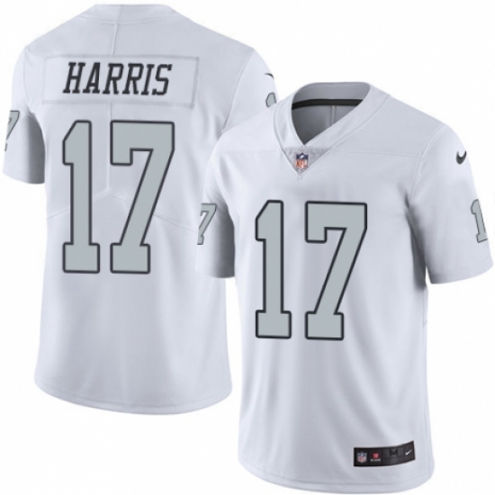 Men's Nike Oakland Raiders 17 Dwayne Harris Limited White Rush Vapor Untouchable NFL Jersey