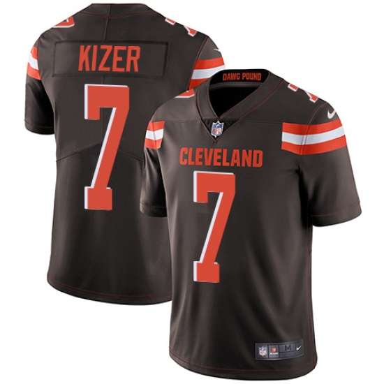 Youth Nike Cleveland Browns 7 DeShone Kizer Brown Team Color Vapor Untouchable Limited Player NFL Jersey