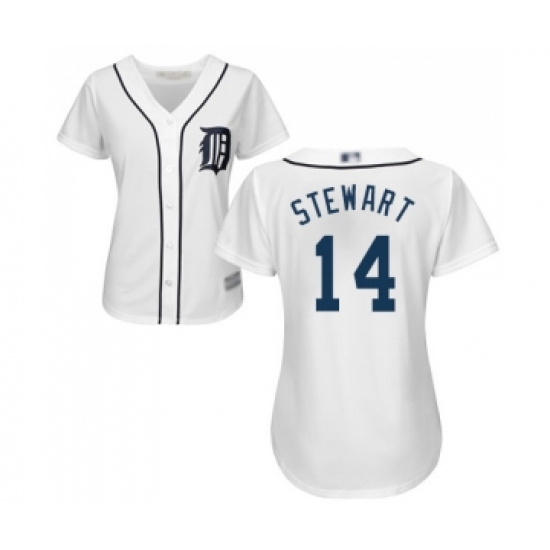 Women's Detroit Tigers 14 Christin Stewart Replica White Home Cool Base Baseball Jersey