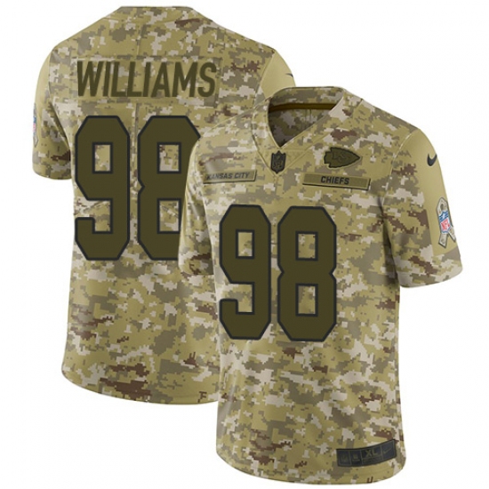 Men's Nike Kansas City Chiefs 98 Xavier Williams Limited Camo 2018 Salute to Service NFL Jersey