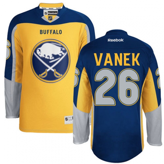 Men's Reebok Buffalo Sabres 26 Thomas Vanek Authentic Gold New Third NHL Jersey