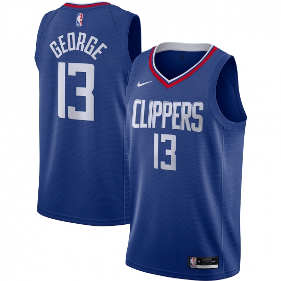 Men's LA Clippers 13 Paul George Nike Royal 2020-21 Swingman Jersey