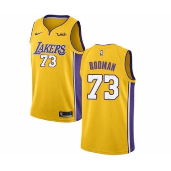 Youth Los Angeles Lakers 73 Dennis Rodman Swingman Gold Home Basketball Jersey - Icon Edition