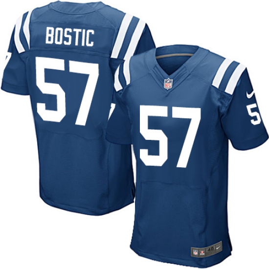 Men's Nike Indianapolis Colts 57 Jon Bostic Elite Royal Blue Team Color NFL Jersey