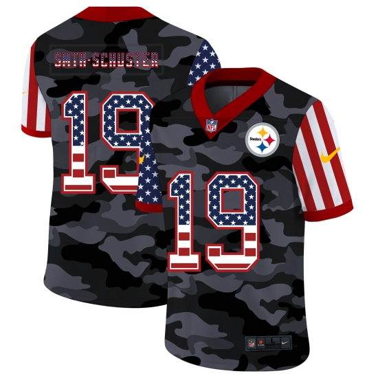 Men's Pittsburgh Steelers 19 JuJu Smith-Schuster Camo Flag Nike Limited Jersey