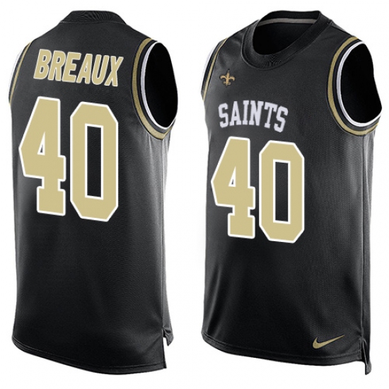 Men's Nike New Orleans Saints 40 Delvin Breaux Limited Black Player Name & Number Tank Top NFL Jersey