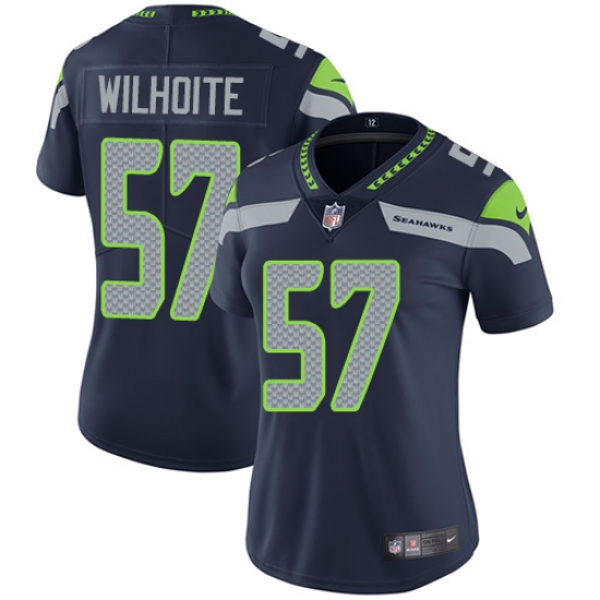 Women's Nike Seattle Seahawks 57 Michael Wilhoite Elite Steel Blue Team Color NFL Jersey
