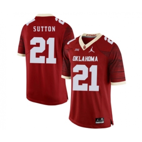 Oklahoma Sooners 21 Marcelias Sutton Red 47 Game Winning Streak College Football Jersey