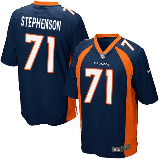 Men's Nike Denver Broncos 71 Donald Stephenson Game Navy Blue Alternate NFL Jersey