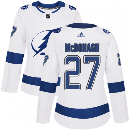 Women's Adidas Tampa Bay Lightning 27 Ryan McDonagh Authentic White Away NHL Jersey