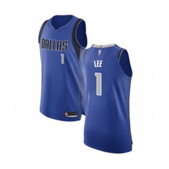 Men's Dallas Mavericks 1 Courtney Lee Authentic Royal Blue Basketball Jersey - Icon Edition