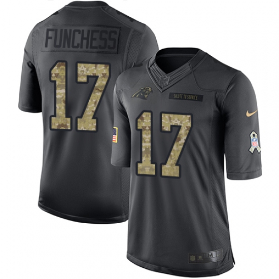 Youth Nike Carolina Panthers 17 Devin Funchess Limited Black 2016 Salute to Service NFL Jersey