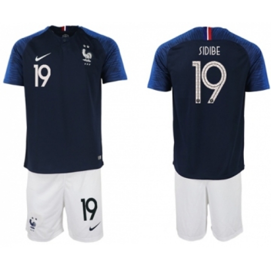 France 19 Sidibe Home Soccer Country Jersey