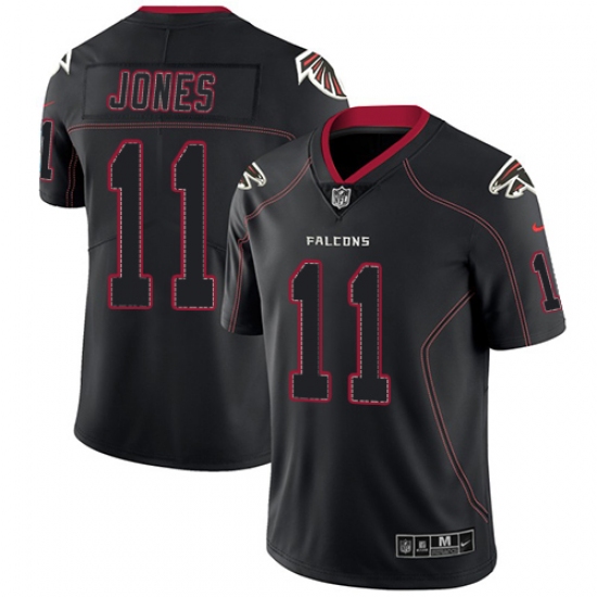 Men's Nike Atlanta Falcons 11 Julio Jones Limited Lights Out Black Rush NFL Jersey