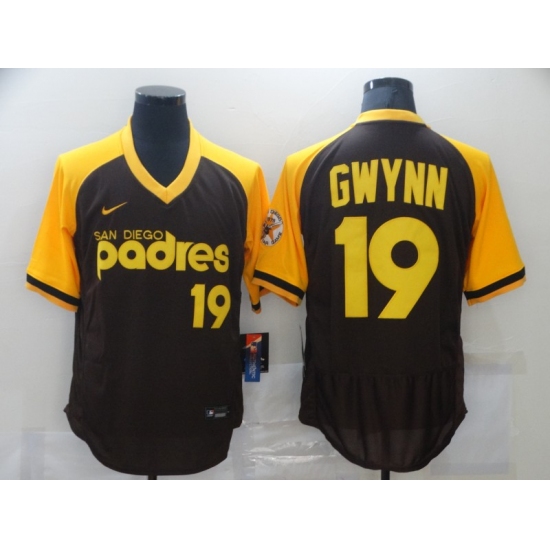 Men's Nike San Diego Padres 19 Tony Gwynn Brown MLB Jersey