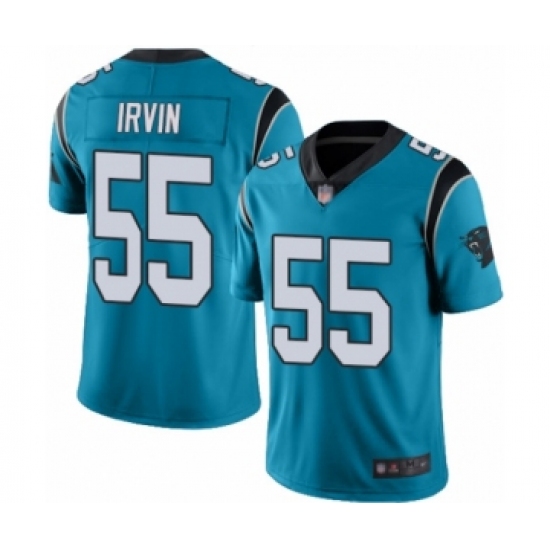 Youth Carolina Panthers 55 Bruce Irvin Limited Blue Rush Vapor Untouchable Football Jersey