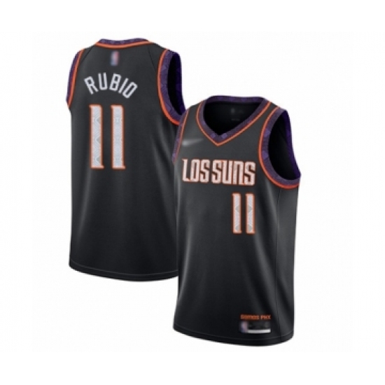 Men's Phoenix Suns 11 Ricky Rubio Swingman Black Basketball Jersey - 2019 20 City Edition