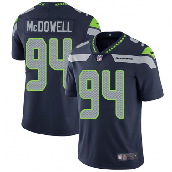 Men's Nike Seattle Seahawks 94 Malik McDowell Steel Blue Team Color Vapor Untouchable Limited Player NFL Jersey