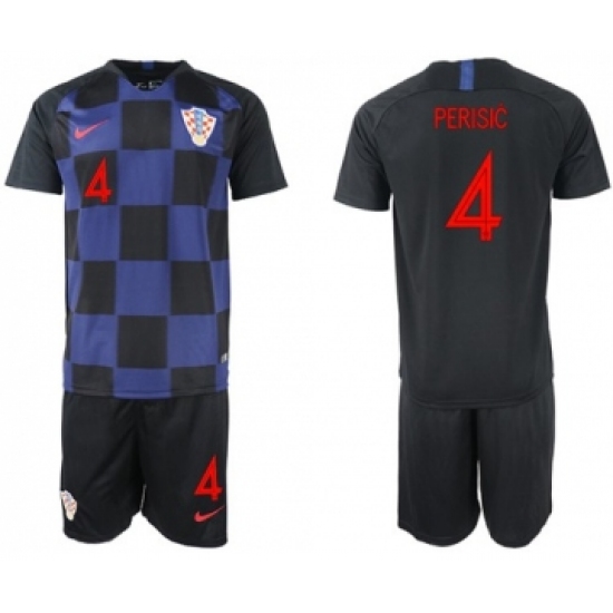 Croatia 4 Perisic Away Soccer Country Jersey