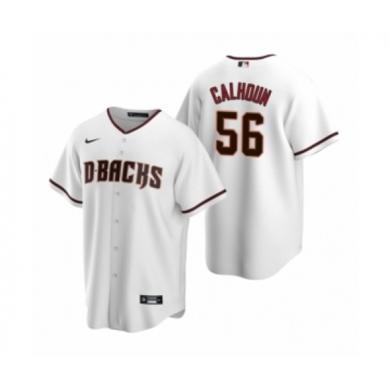 Men's Arizona Diamondbacks 56 Kole Calhoun Nike White Replica Home Jersey