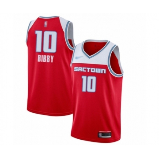 Men's Sacramento Kings 10 Mike Bibby Swingman Red Basketball Jersey - 2019 20 City Edition