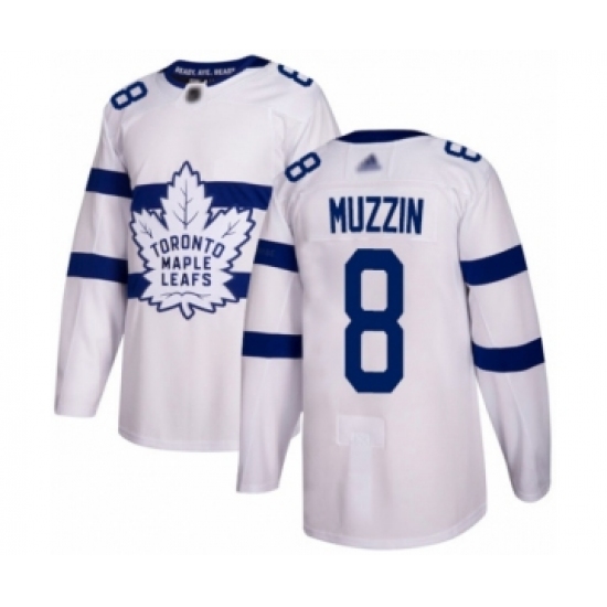 Youth Toronto Maple Leafs 8 Jake Muzzin Authentic White 2018 Stadium Series Hockey Jersey