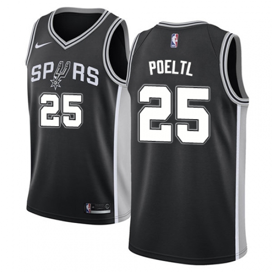 Youth Nike San Antonio Spurs 25 Jakob Poeltl Swingman Black NBA Jersey - Icon Edition