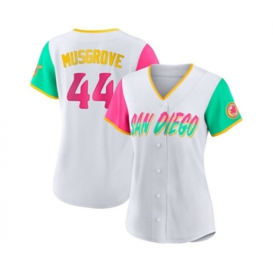 Women's San Diego Padres 44 Joe Musgrove White 2022 City Connect Cool Base Stitched Baseball Jersey(Run Small)