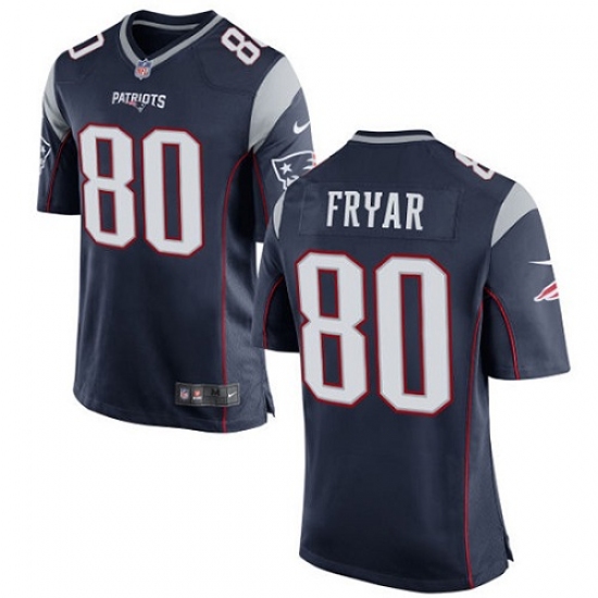 Men's Nike New England Patriots 80 Irving Fryar Game Navy Blue Team Color NFL Jersey