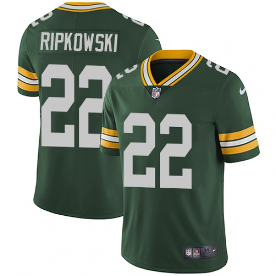 Youth Nike Green Bay Packers 22 Aaron Ripkowski Green Team Color Vapor Untouchable Limited Player NFL Jersey