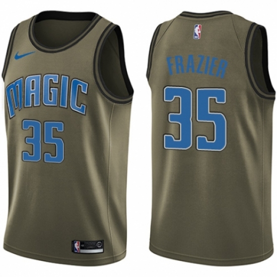 Youth Nike Orlando Magic 35 Melvin Frazier Swingman Green Salute to Service NBA Jersey