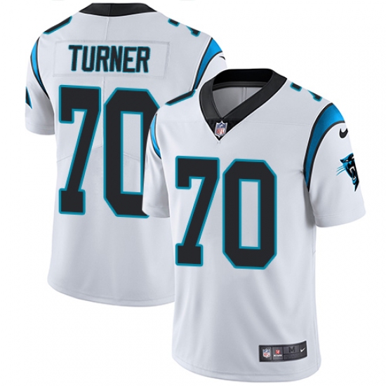 Men's Nike Carolina Panthers 70 Trai Turner White Vapor Untouchable Limited Player NFL Jersey