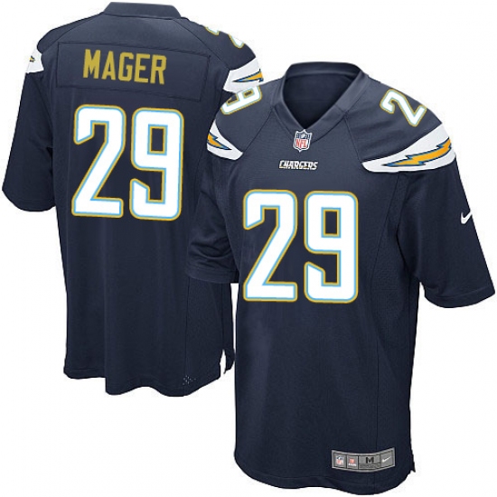Men's Nike Los Angeles Chargers 29 Craig Mager Game Navy Blue Team Color NFL Jersey