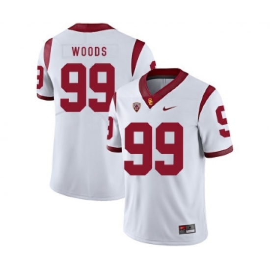 USC Trojans 99 Antwaun Woods White College Football Jersey