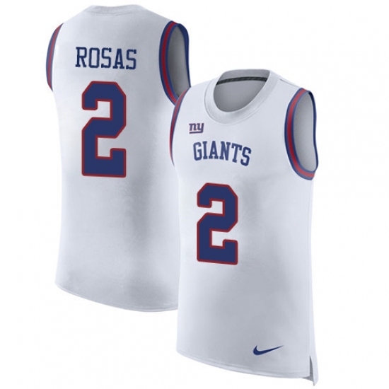 Men's Nike New York Giants 2 Aldrick Rosas White Rush Player Name & Number Tank Top NFL Jersey