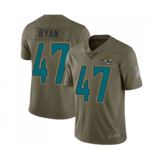 Men's Jacksonville Jaguars 47 Jake Ryan Limited Olive 2017 Salute to Service Football Jersey