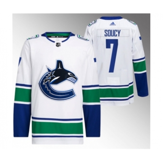 Men's Vancouver Canucks 7 Carson Soucy White Stitched Jersey