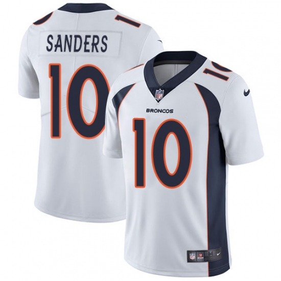 Men's Nike Denver Broncos 10 Emmanuel Sanders White Vapor Untouchable Limited Player NFL Jersey