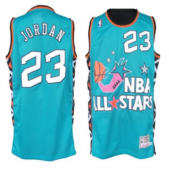 Men's Mitchell and Ness Chicago Bulls 23 Michael Jordan Swingman Baby Blue 1996 All Star Throwback NBA Jersey