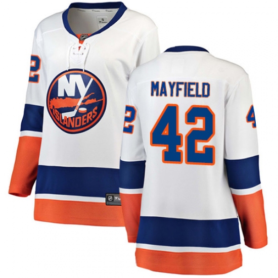 Women's New York Islanders 42 Scott Mayfield Fanatics Branded White Away Breakaway NHL Jersey