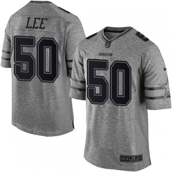 Men's Nike Dallas Cowboys 50 Sean Lee Limited Gray Gridiron NFL Jersey