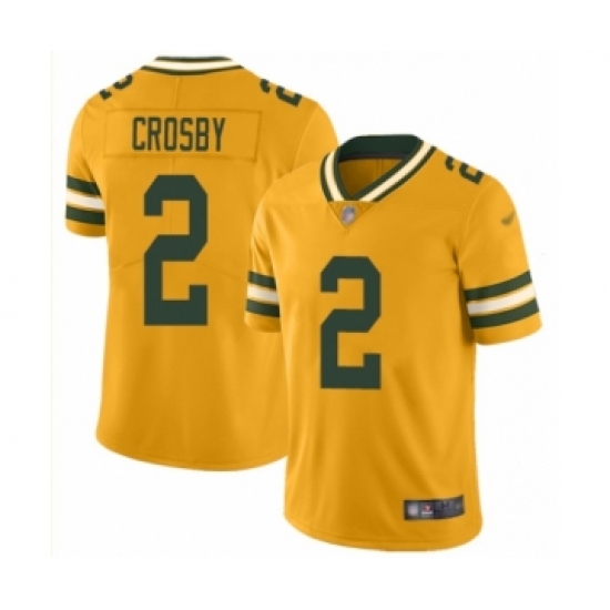 Youth Green Bay Packers 2 Mason Crosby Limited Gold Inverted Legend Football Jersey
