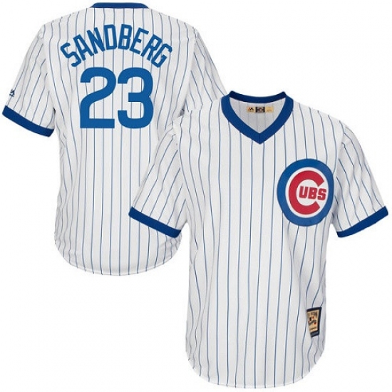 Men's Majestic Chicago Cubs 23 Ryne Sandberg Replica White Home Cooperstown MLB Jersey