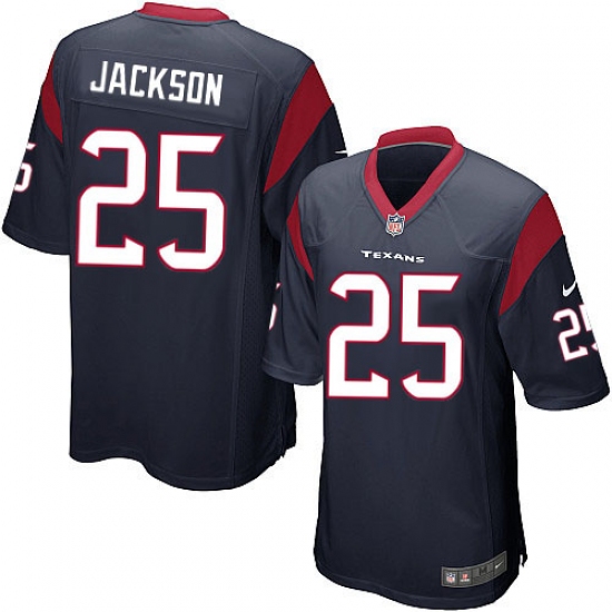 Men's Nike Houston Texans 25 Kareem Jackson Game Navy Blue Team Color NFL Jersey