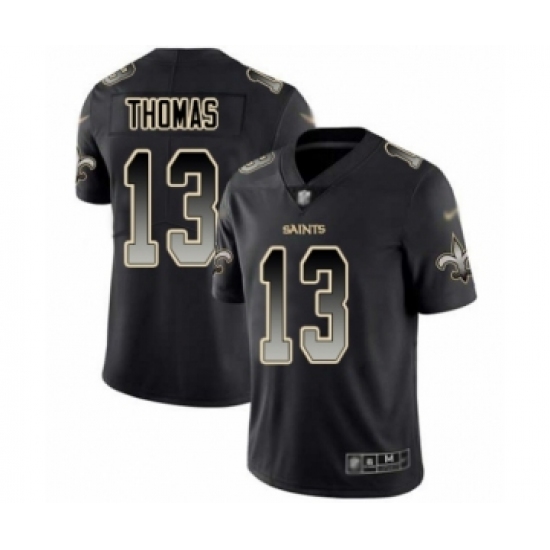 Men's New Orleans Saints 13 Michael Thomas Limited Black Smoke Fashion Football Jersey