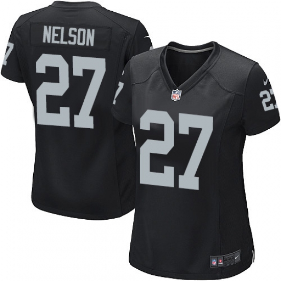 Women's Nike Oakland Raiders 27 Reggie Nelson Game Black Team Color NFL Jersey