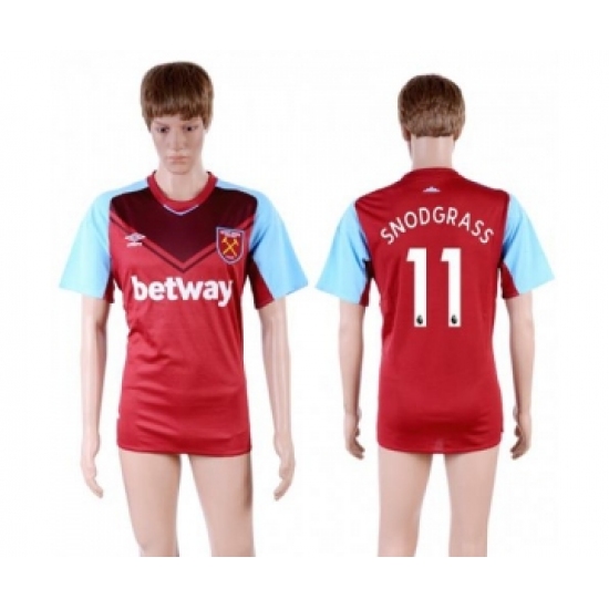 West Ham United 11 Snodgrass Home Soccer Club Jersey