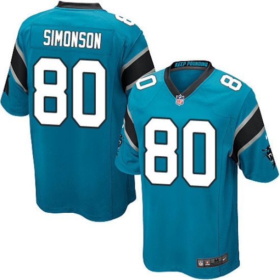 Men's Nike Carolina Panthers 80 Scott Simonson Game Blue Alternate NFL Jersey