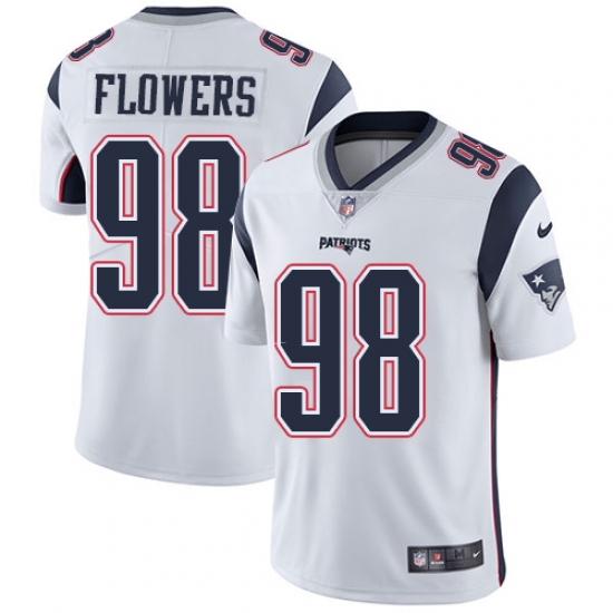 Youth Nike New England Patriots 98 Trey Flowers White Vapor Untouchable Limited Player NFL Jersey