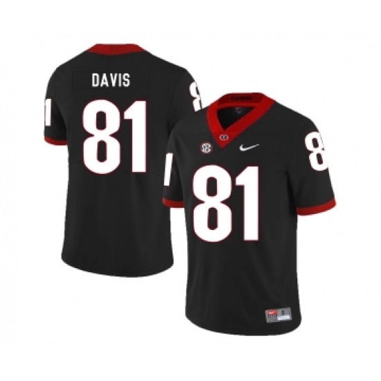 Georgia Bulldogs 81 Reggie Davis Black Nike College Football Jersey